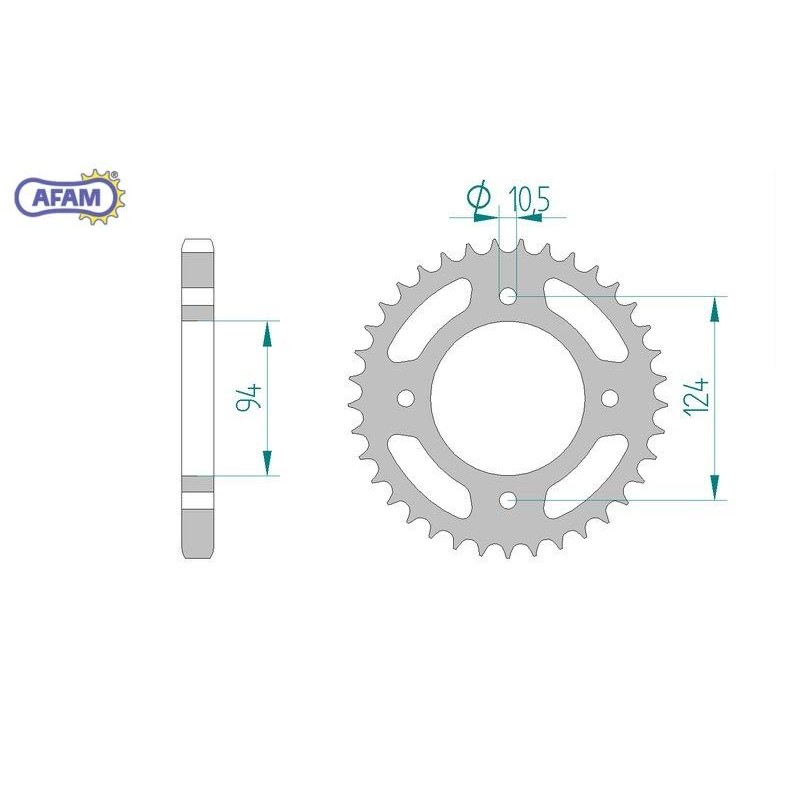 AFAM Zębatka tylna stalowa do łańcucha 530 kod 10505-34