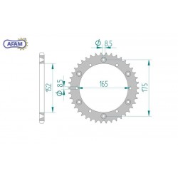 AFAM Zębatka tylna stalowa...