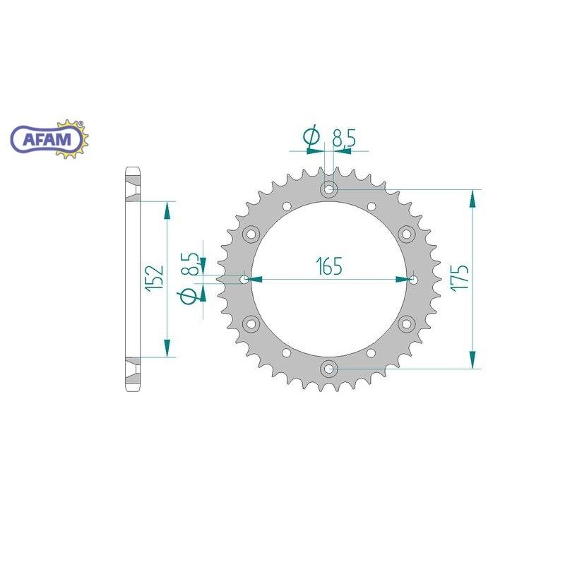 AFAM Zębatka tylna stalowa do łańcucha 520 kod 12500-47