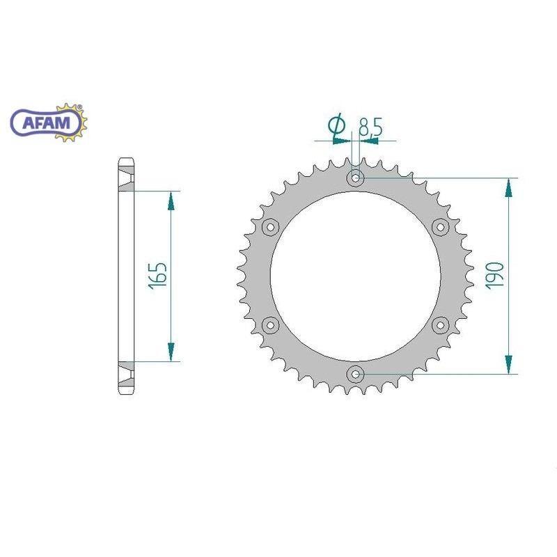 AFAM Zębatka tylna aluminiowa do łańcucha 520 kod 72303-50