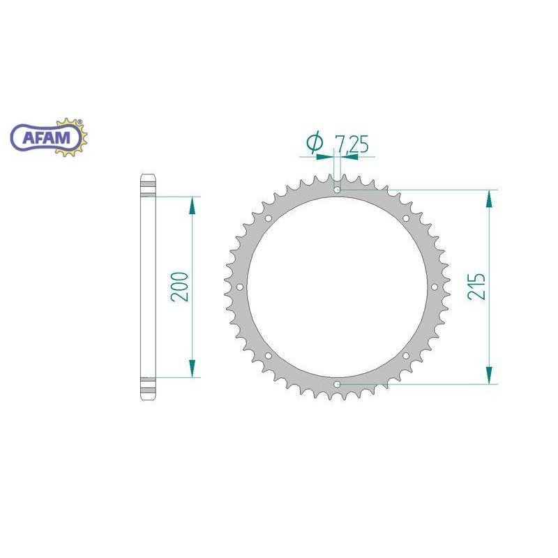 AFAM Zębatka tylna aluminiowa do łańcucha 520 kod 72301-52