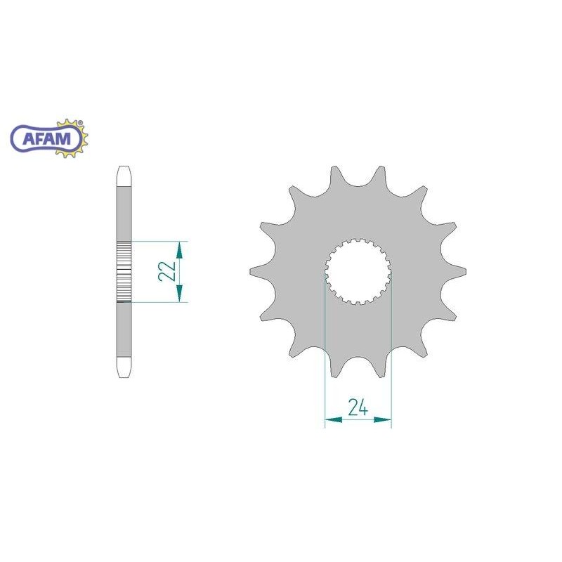 AFAM Zębatka przednia do łańcucha 520 kod 61201-11
