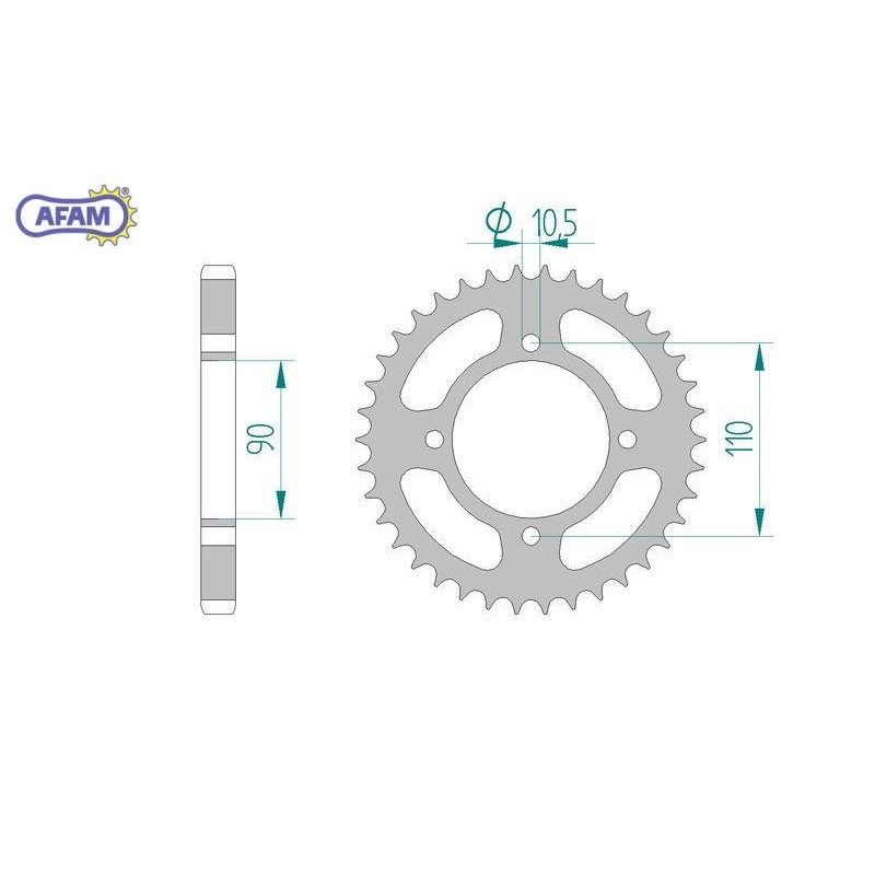 AFAM Zębatka tylna stalowa do łańcucha 530 kod 12402-38