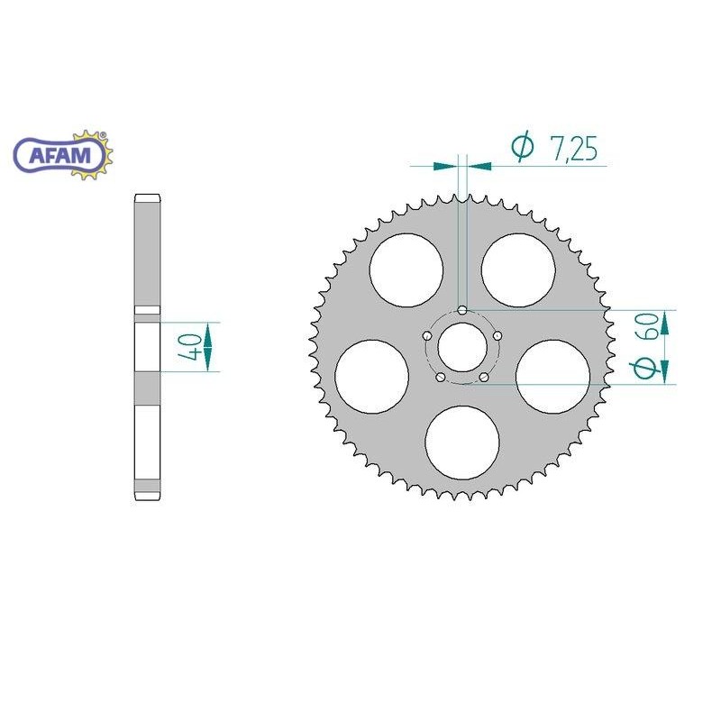 AFAM Zębatka tylna aluminiowa do łańcucha 428 kod 39100-60