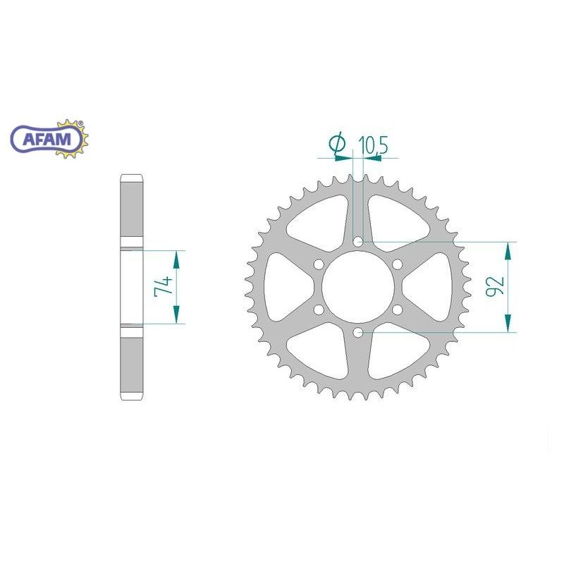AFAM Zębatka tylna stalowa do łańcucha 530 kod 12403-45