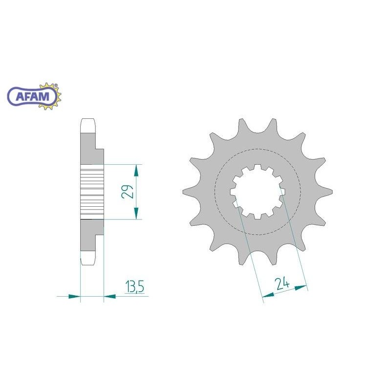 AFAM Zębatka przednia do łańcucha 530 kod 24900-17