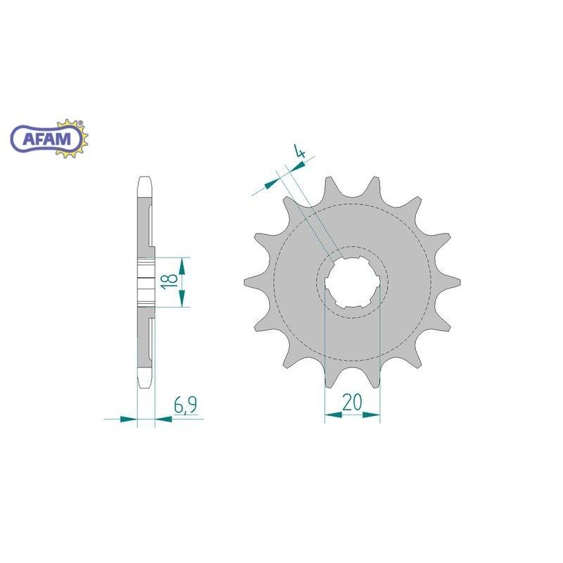 AFAM Zębatka przednia do łańcucha 520 kod 20204-13