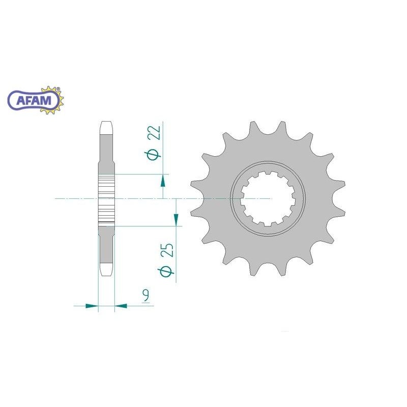 AFAM Zębatka przednia do łańcucha 428 kod 21400-19