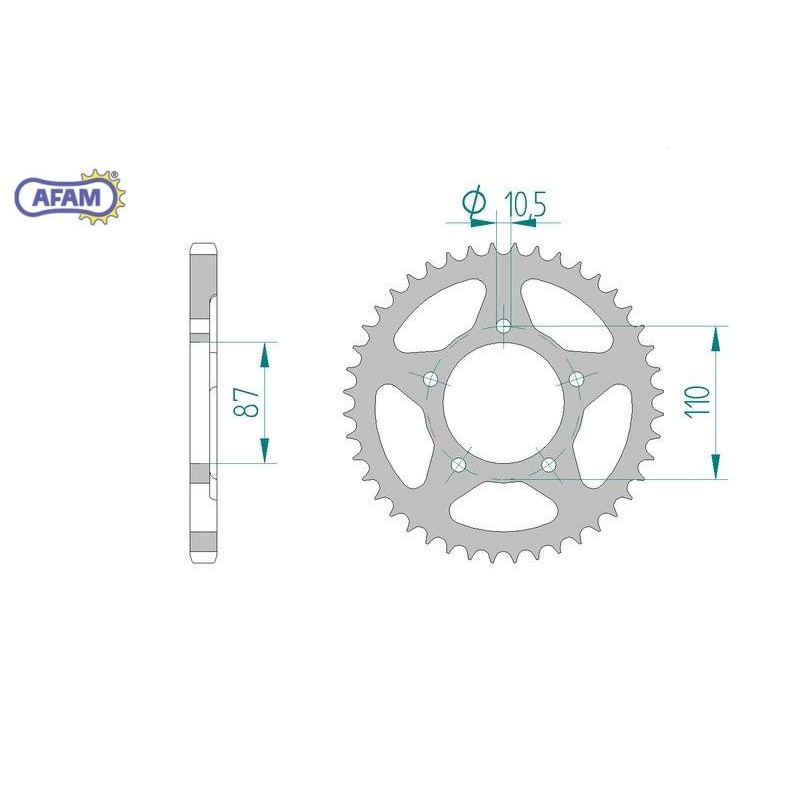 AFAM Zębatka tylna stalowa do łańcucha 525 kod 14404-44