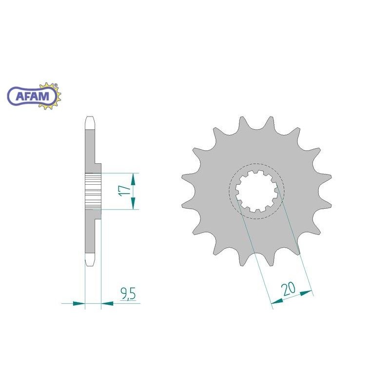 AFAM Zębatka przednia do łańcucha 420 SC kod 94120+13
