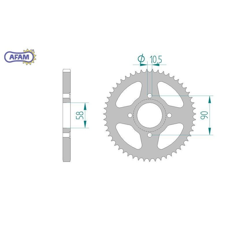 AFAM Zębatka tylna stalowa do łańcucha 428 kod 10223-42