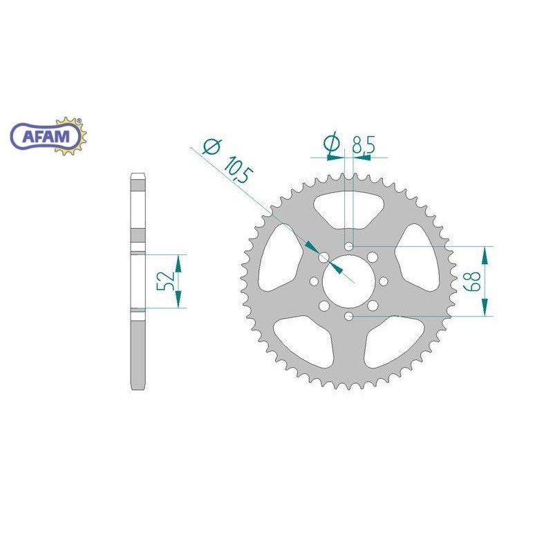AFAM Zębatka tylna stalowa do łańcucha 420 kod 14100-48