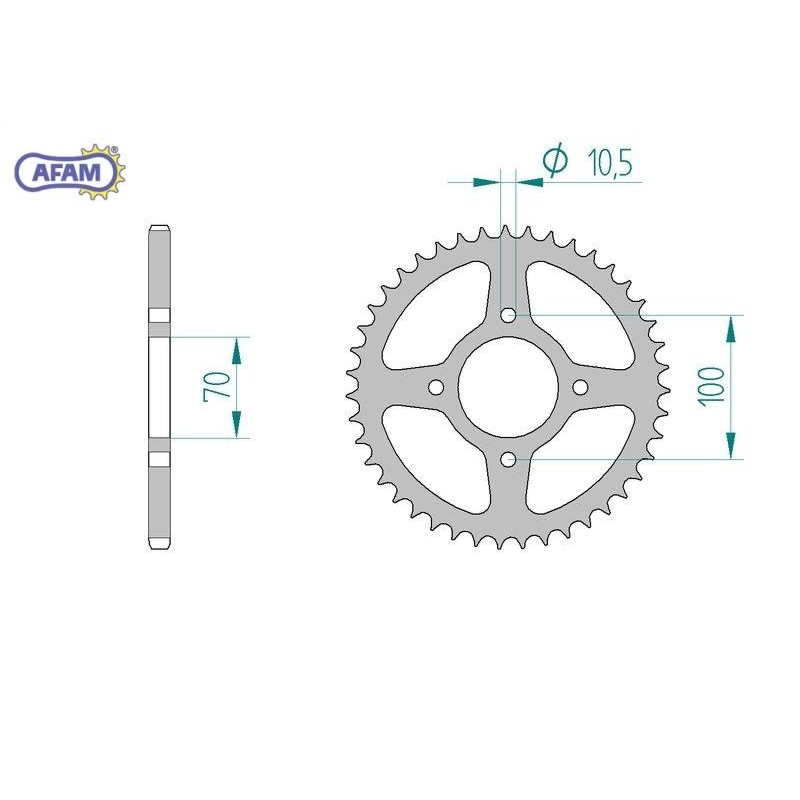 AFAM Zębatka tylna stalowa do łańcucha 520 kod 16310-43