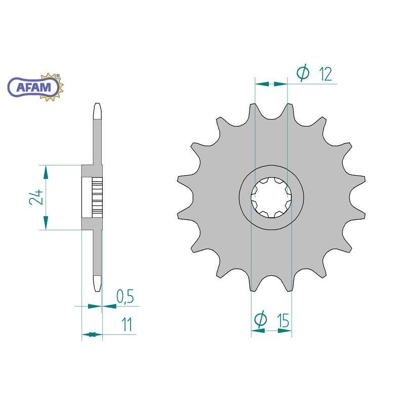 AFAM Zębatka przednia do łańcucha 415 kod 94100-12
