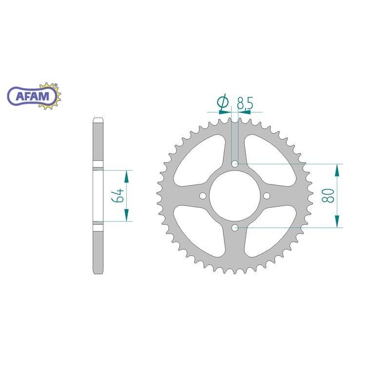AFAM Zębatka tylna stalowa do łańcucha 420 kod 12101-30