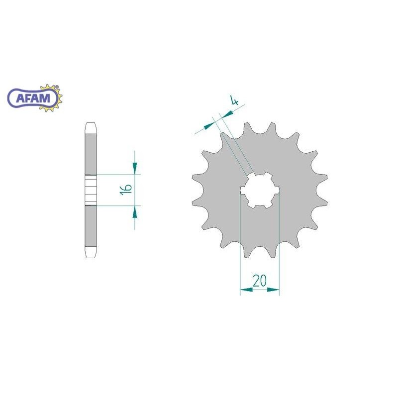 AFAM Zębatka przednia do łańcucha 428 kod 28200-16