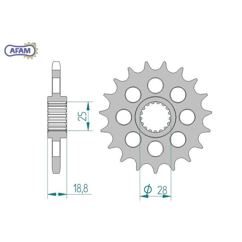 AFAM Zębatka przednia do łańcucha 525 kod 61602-20