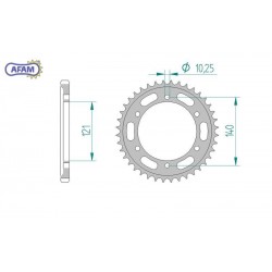 AFAM Zębatka tylna stalowa...