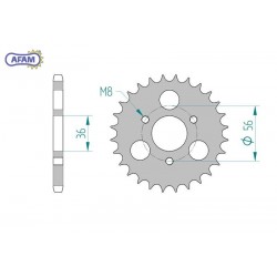 AFAM Zębatka tylna stalowa...