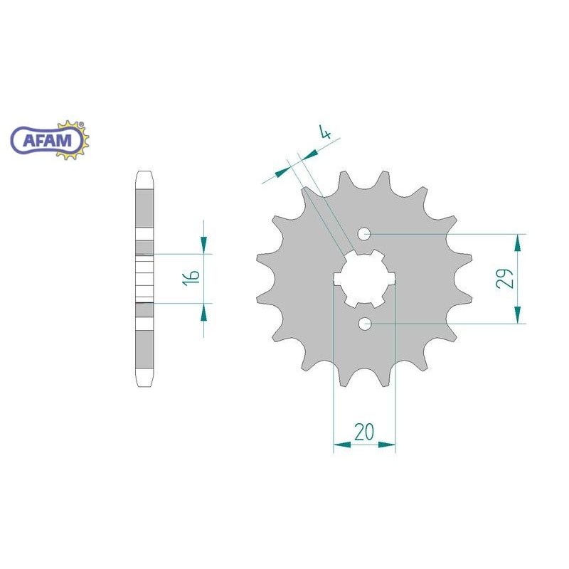 AFAM Zębatka przednia do łańcucha 428 kod 21207-13