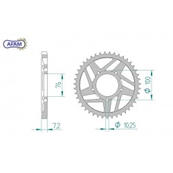 AFAM Zębatka tylna stalowa...