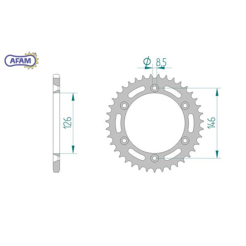 AFAM Zębatka tylna stalowa do łańcucha 520 S/C kod 14203SLK+50