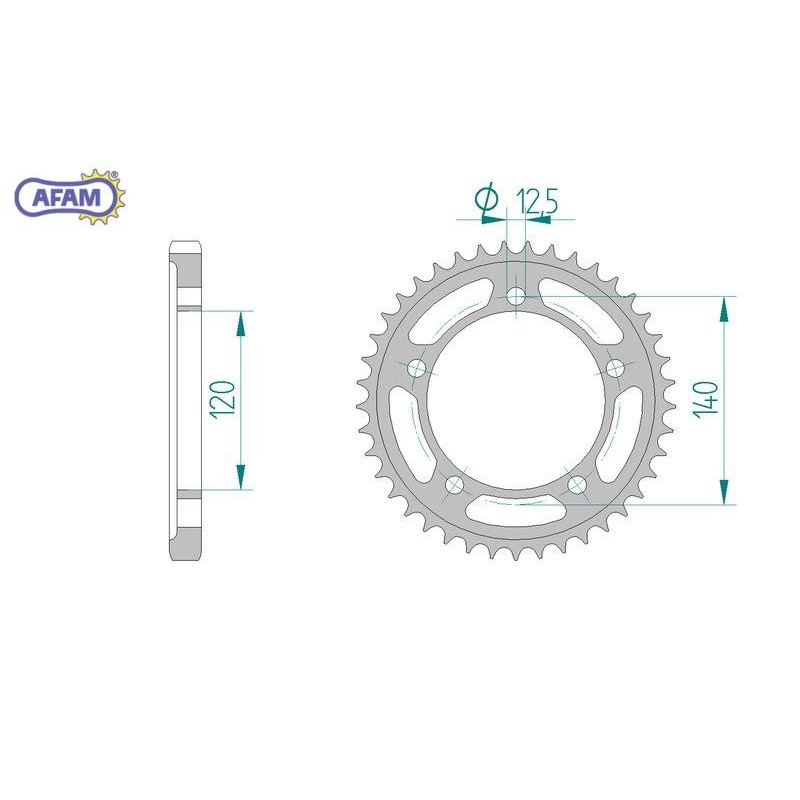 AFAM Zębatka tylna stalowa do łańcucha 530 kod 14911-41
