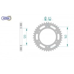 AFAM Zębatka tylna stalowa...