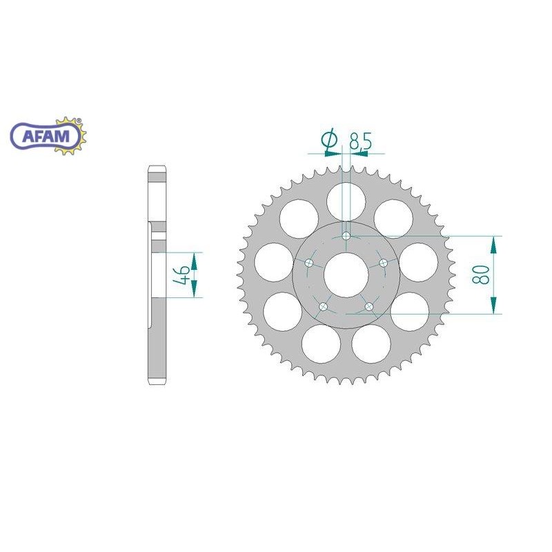 AFAM Zębatka tylna aluminiowa do łańcucha 428 kod 54102-54