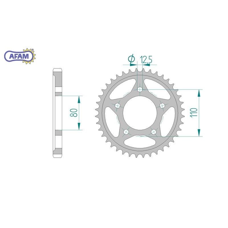 AFAM Zębatka tylna stalowa do łańcucha 530 kod 10605-46