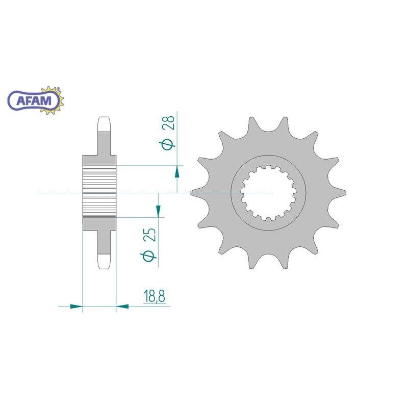 AFAM Zębatka przednia do łańcucha 525 kod 61600-15
