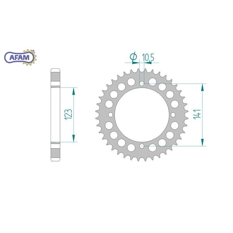 AFAM Zębatka tylna aluminiowa do łańcucha 530 kod 93800-40