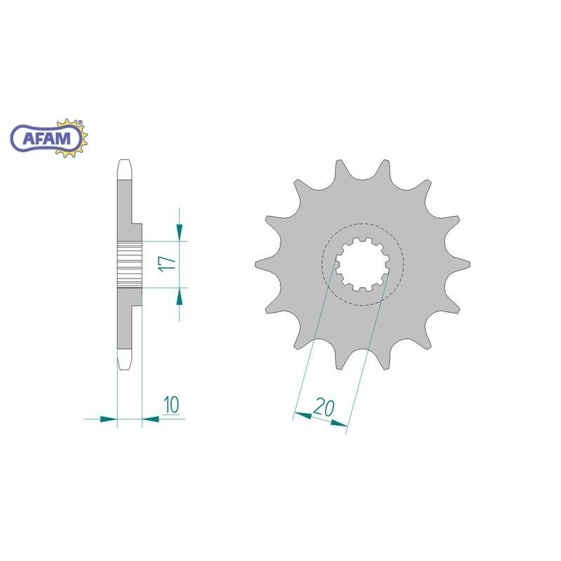 AFAM Zębatka przednia do łańcucha 520 kod 94301-10