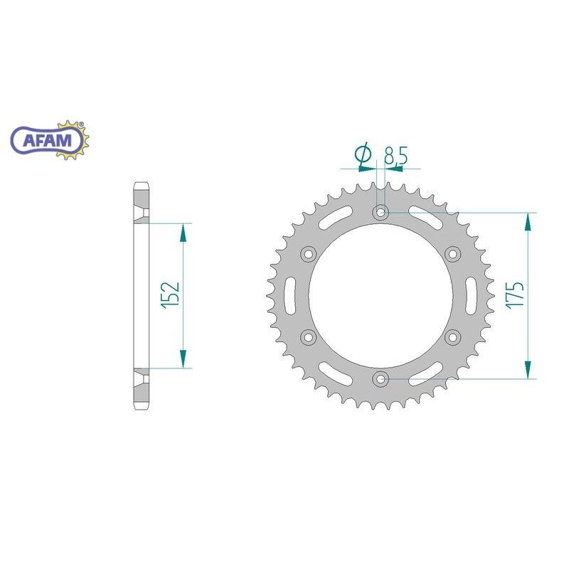 AFAM Zębatka tylna stalowa do łańcucha 520 kod 12508-48