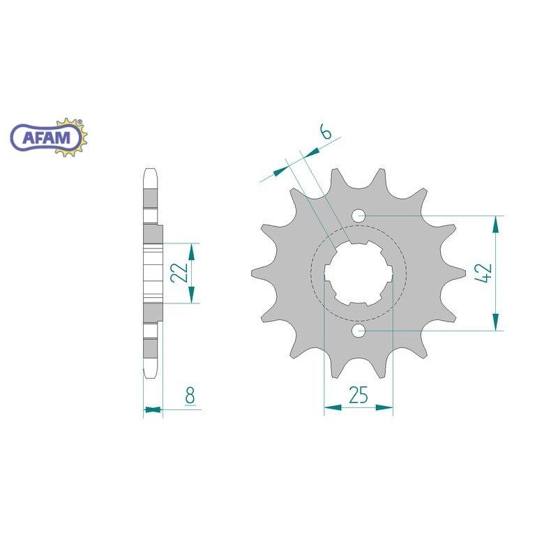 AFAM Zębatka przednia do łańcucha 520 kod 20500-13