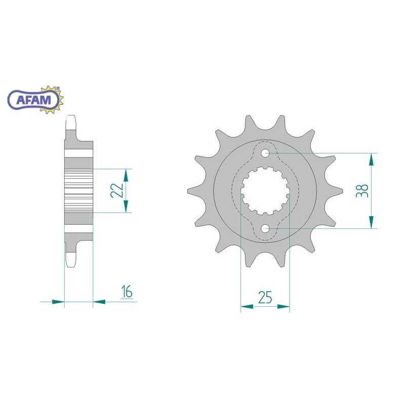 AFAM Zębatka przednia do łańcucha 520 kod 52610-14