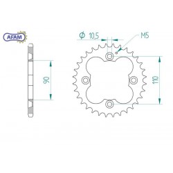 AFAM Zębatka tylna stalowa...