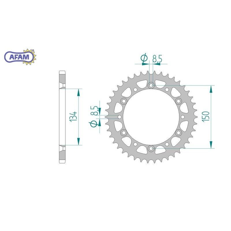 AFAM Zębatka tylna stalowa do łańcucha 520 kod 16204-48