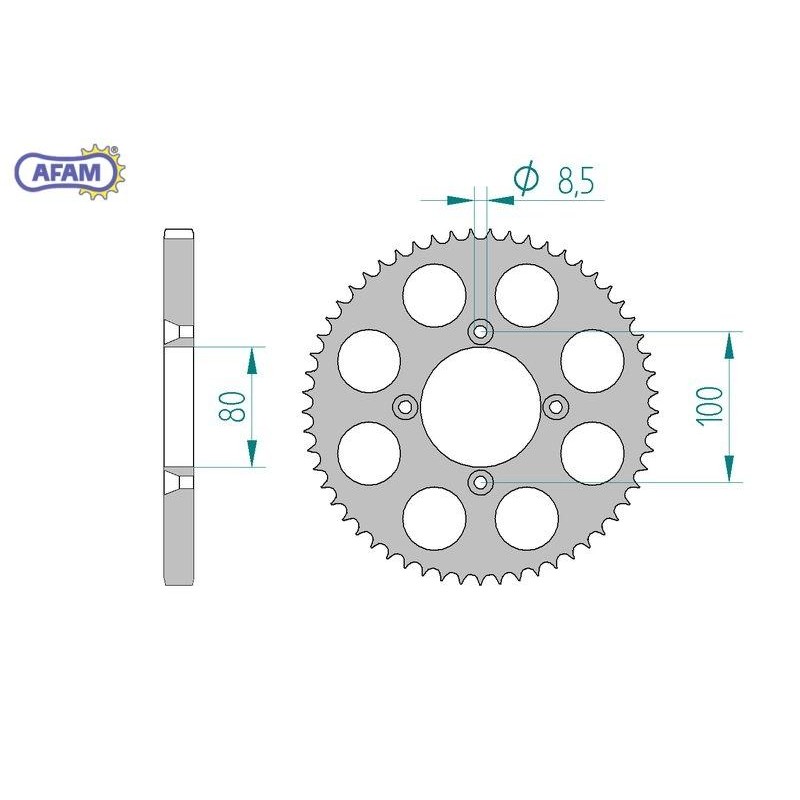 AFAM Zębatka tylna aluminiowa do łańcucha 428 kod 93212-57