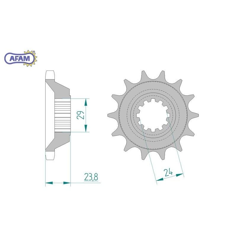 AFAM Zębatka przednia do łańcucha 530 kod 24806-17