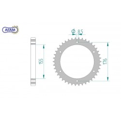 AFAM Zębatka tylna stalowa...