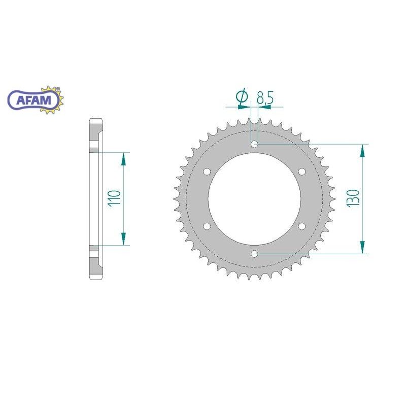 AFAM Zębatka tylna stalowa do łańcucha 428 kod 12216-46