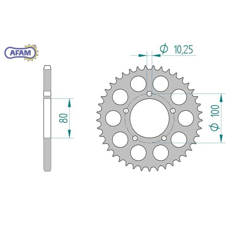 AFAM Zębatka tylna aluminiowa do łańcucha 520 kod 93604-41