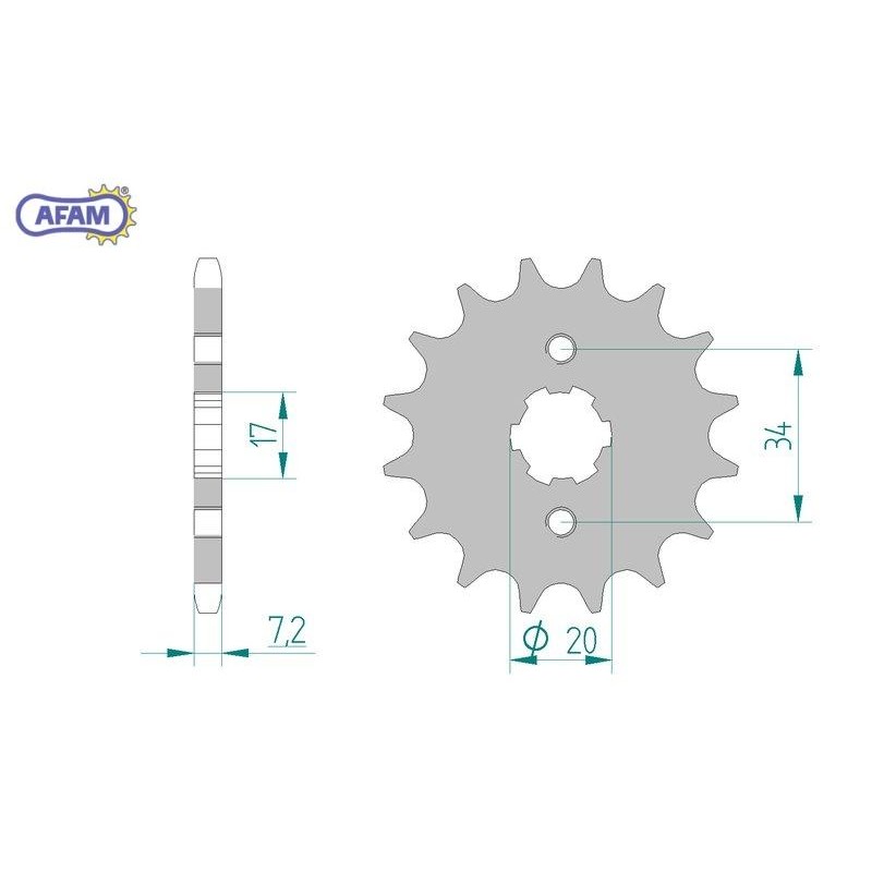 AFAM Zębatka przednia do łańcucha 428 kod 20209-18