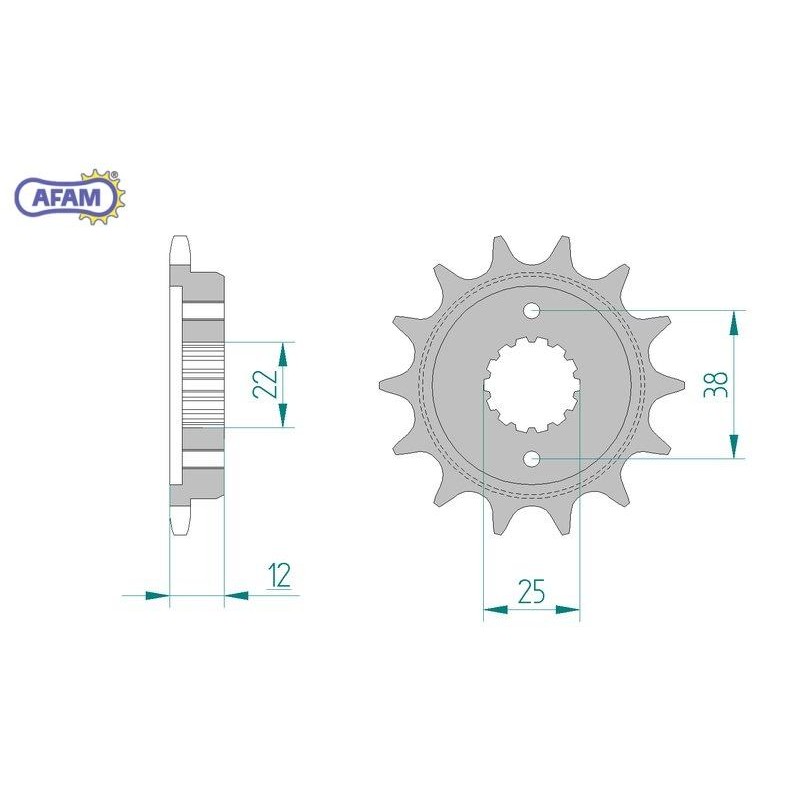 AFAM Zębatka przednia do łańcucha 520 kod 52606-15