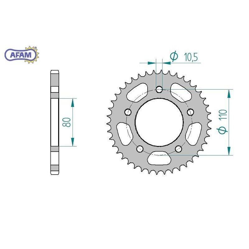 AFAM Zębatka tylna stalowa do łańcucha 428 kod 74200-42