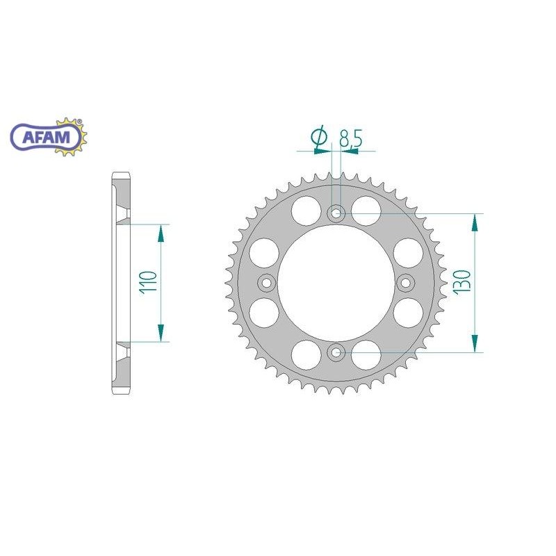 AFAM Zębatka tylna aluminiowa do łańcucha 428 S/C kod 11111+56