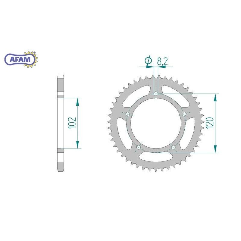 AFAM Zębatka tylna stalowa do łańcucha 420 kod 35104-47