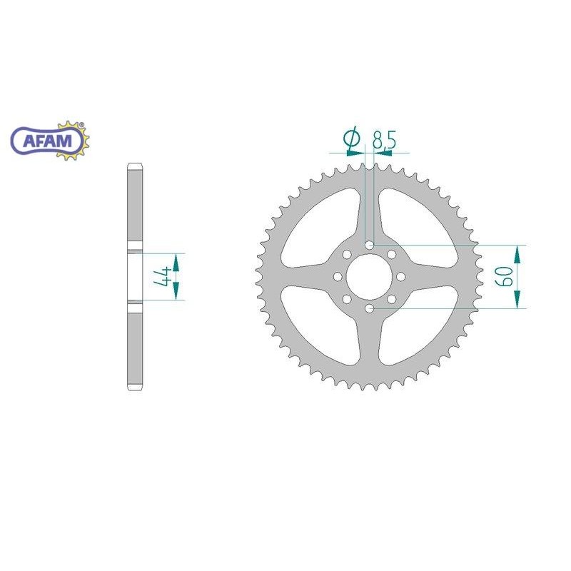 AFAM Zębatka tylna stalowa do łańcucha 420 kod 12100-48