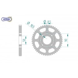 AFAM Zębatka tylna stalowa...